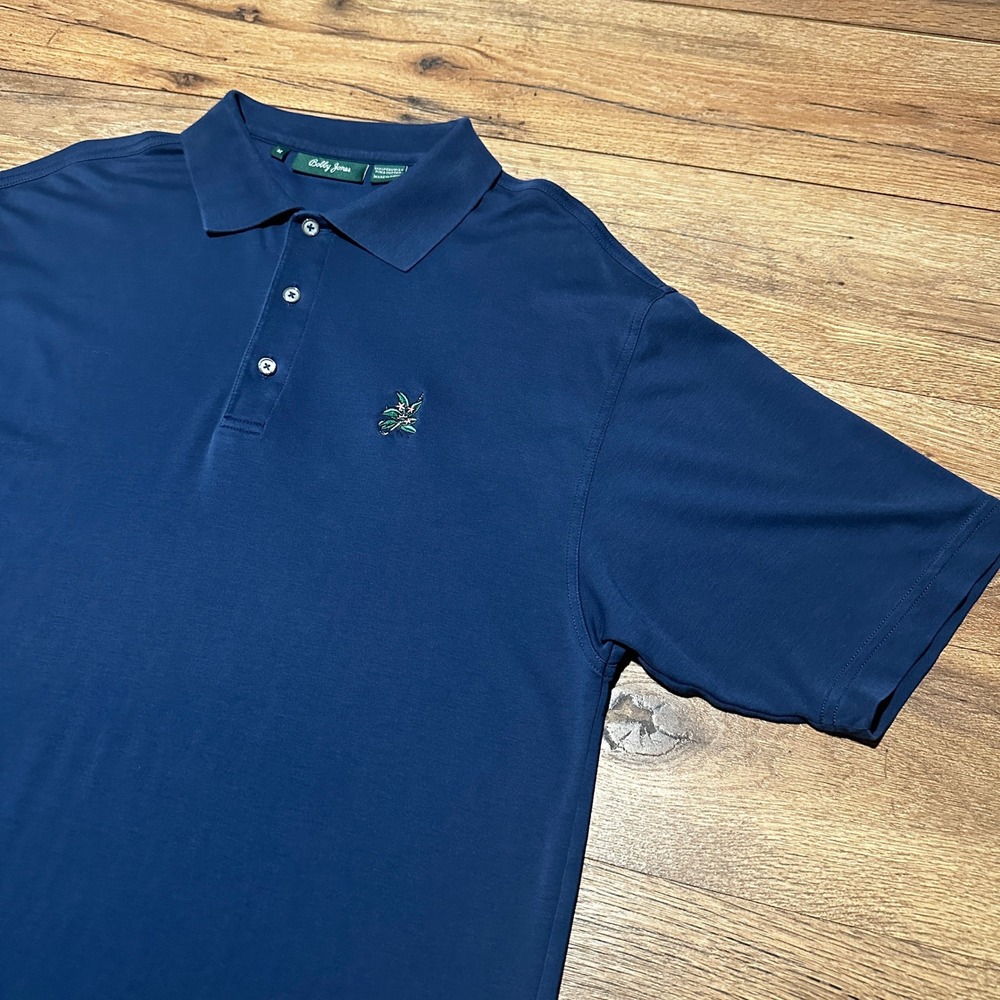 Bobby Jones Laurel Valley Golf Club Navy Blue Pima Cotton Polo Shirt Mens Medium
